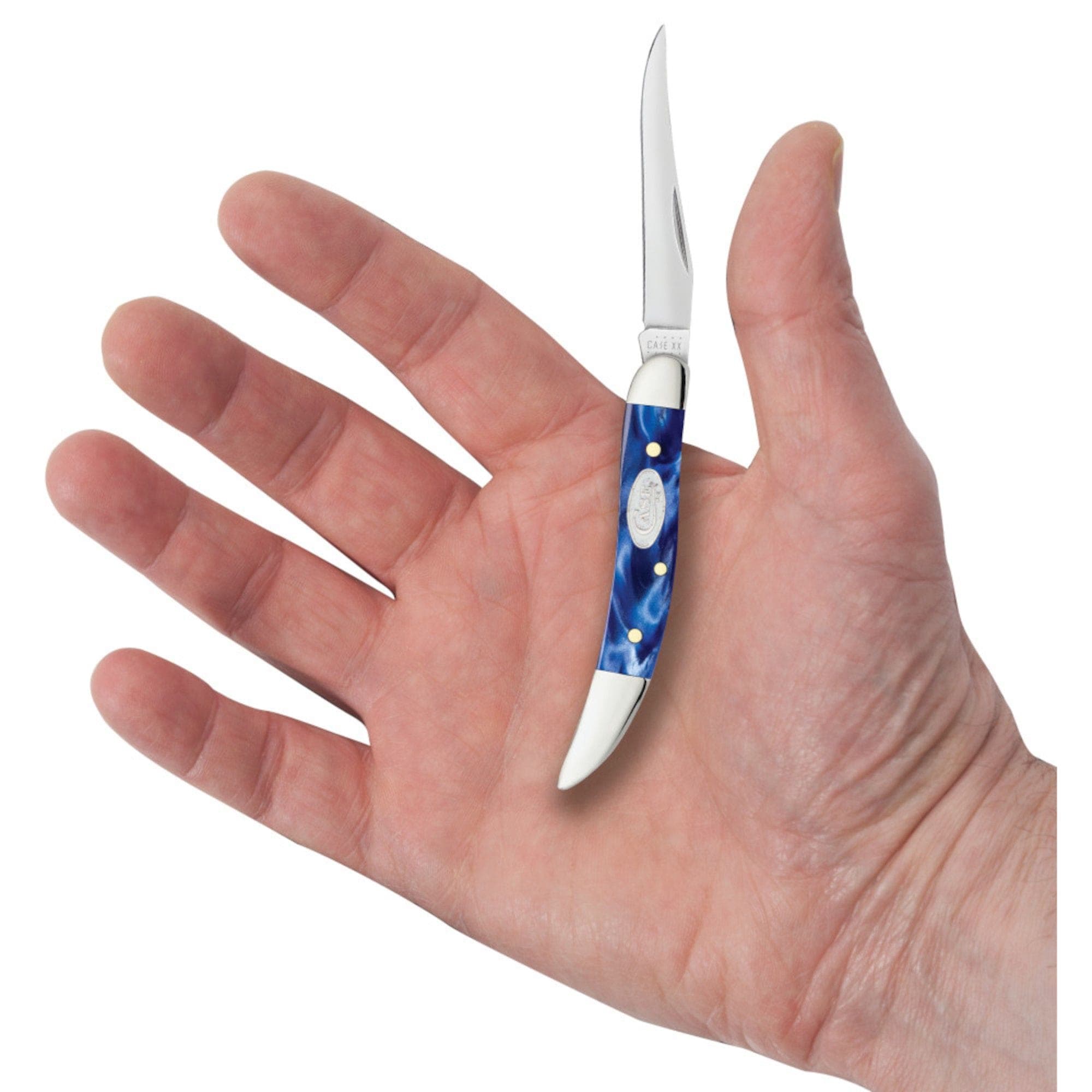 Case SparXX Blue Kirinite® Small Texas Toothpick Knife with Long Clip Blade