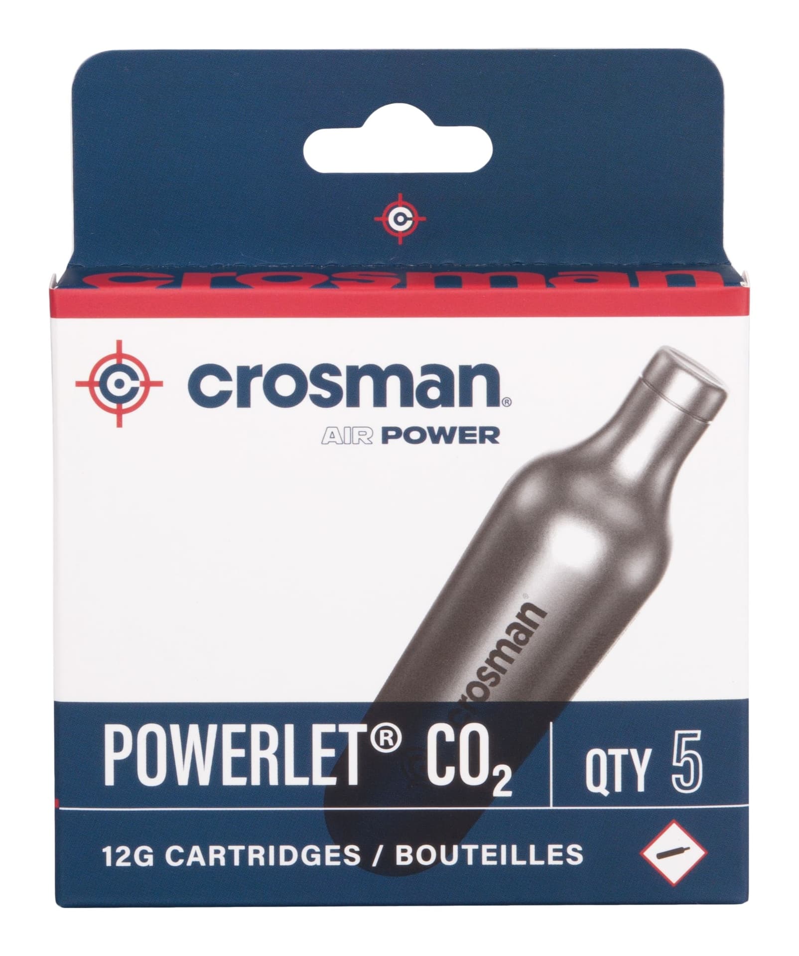 Crosman® 12g CO2 Cylinders for all Crosman® Gas Guns, Rust-Resistant, 5-pack