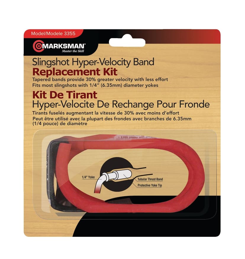Slingshot Replacement Band, Tapered for Increased Velocity, Clips for Easy Mounting