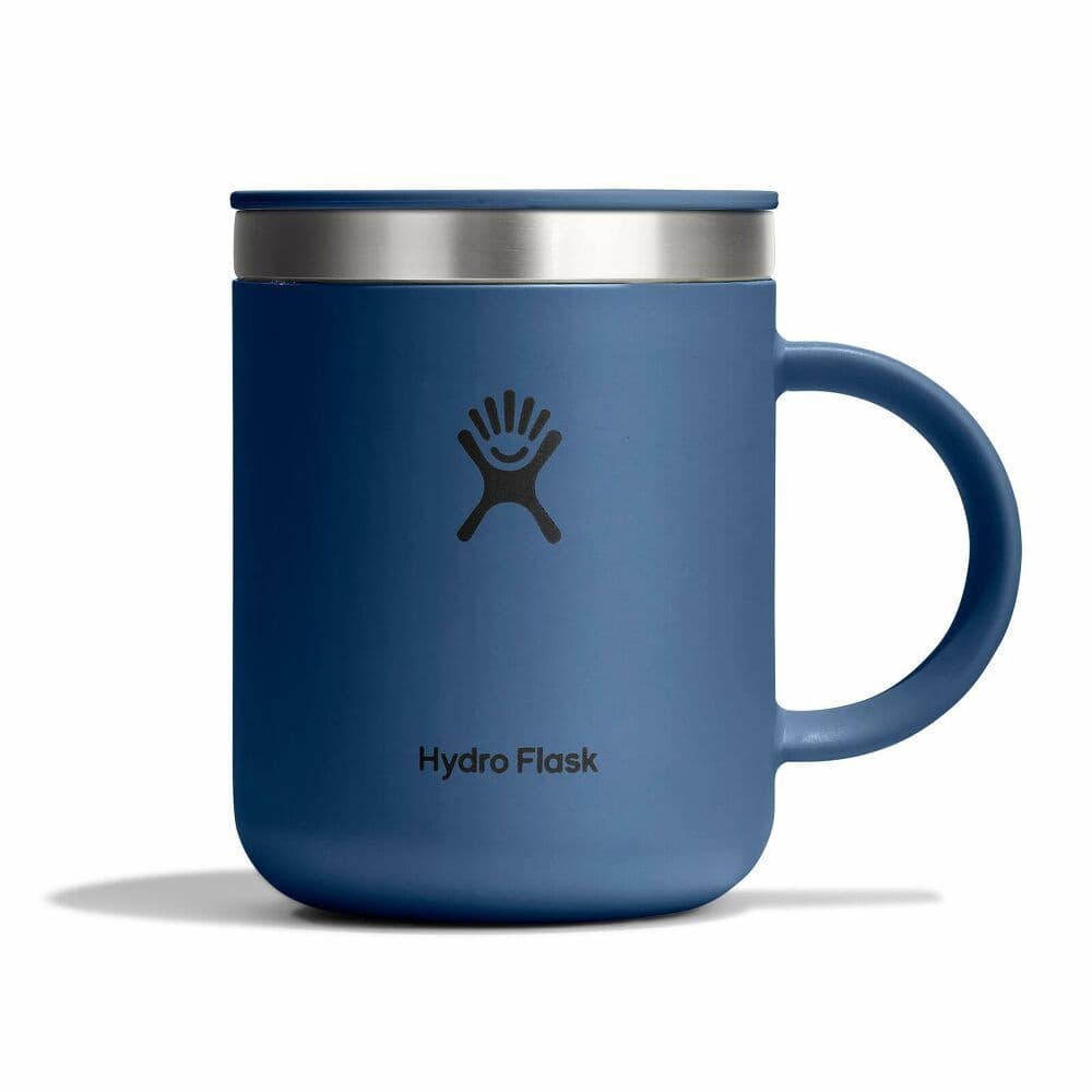 Hydro Flask Stainless Steel Insulated Travel Coffee Mug with Closeable Lid & Handle, Harbour Blue, 12-oz