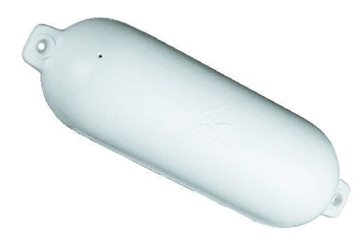 Dock Edge Vinyl Ribbed Twin Eyes Boat Fender, White, 8.5-in x 27-in