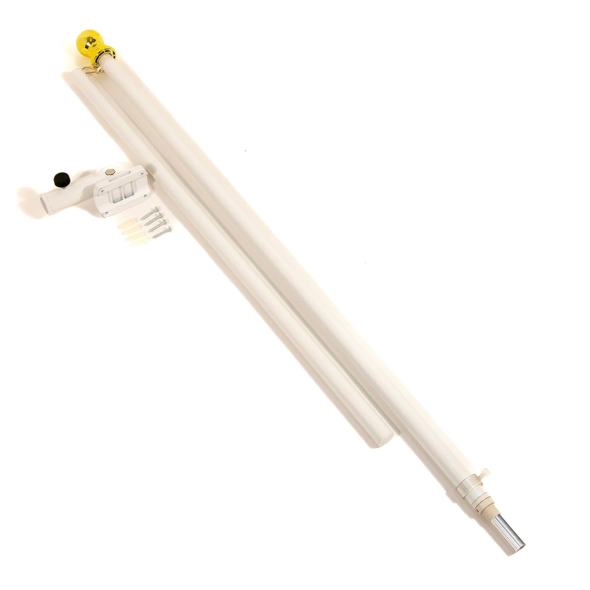 Flags Unlimited Aluminum Spinning Flagpole Kit, 6-ft, White