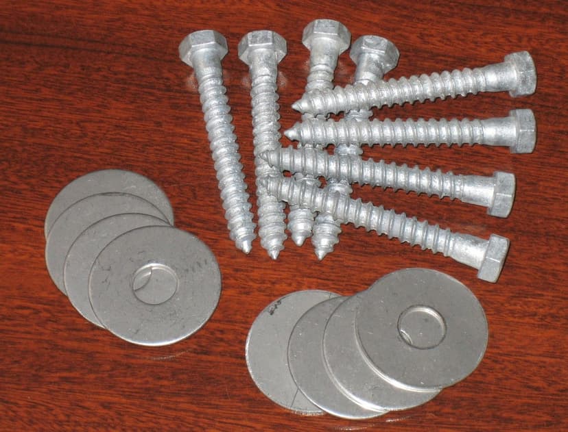 Dock Edge Galvanized Steel Lag Bolts, 8-pk, Grey, 3/8-in