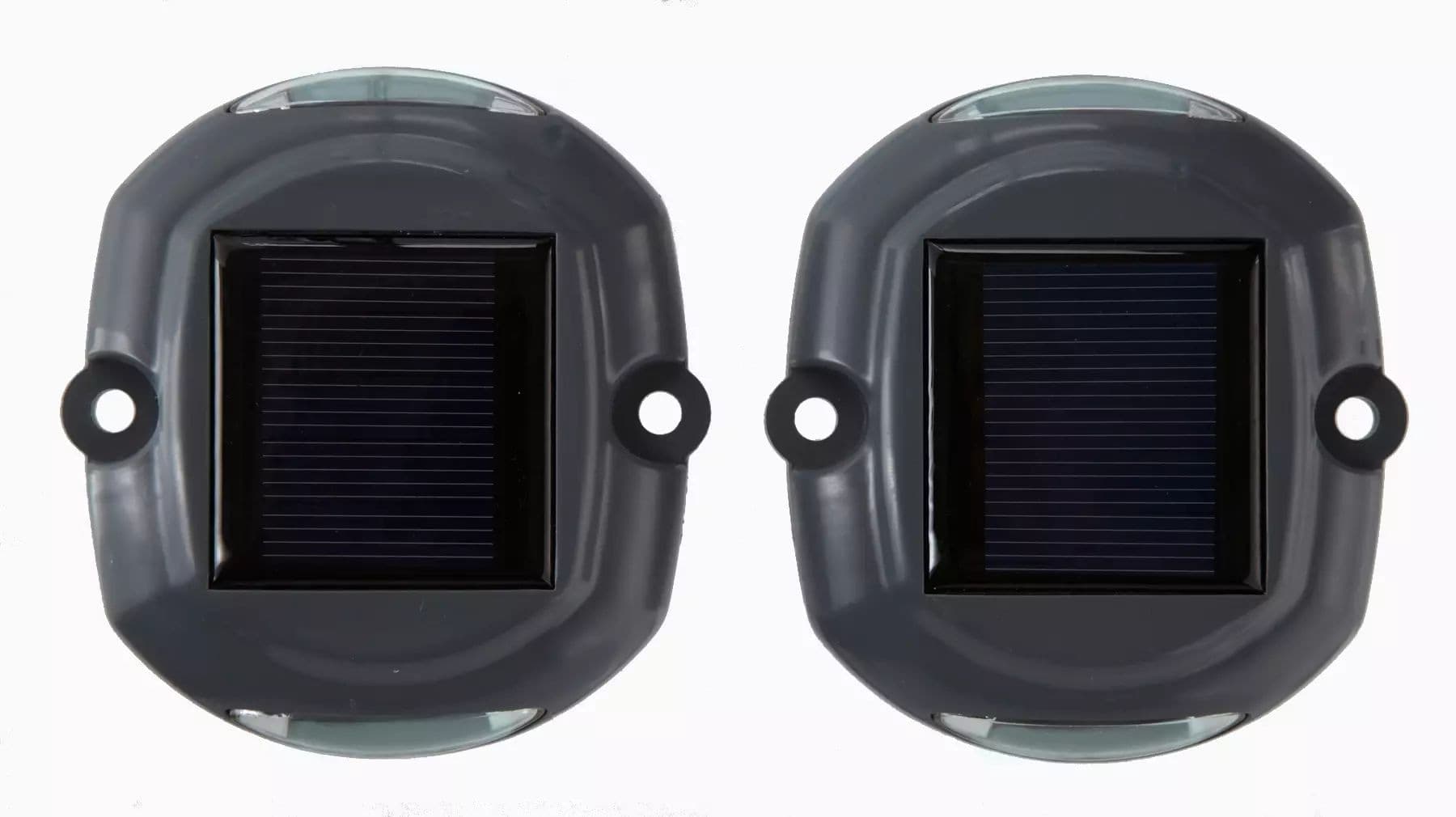 Dock Edge Wireless Solar LED Dock Lights, Waterproof, 2-Pack, Grey