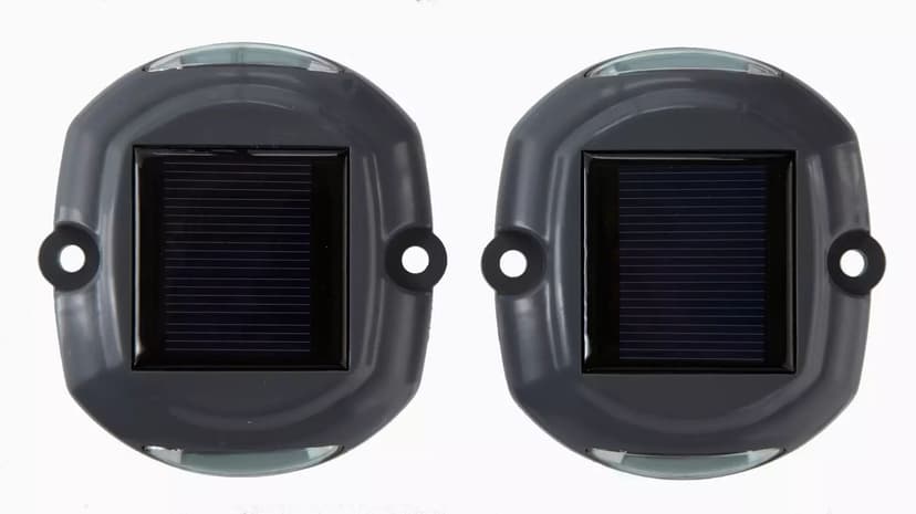 Dock Edge Wireless Solar LED Dock Lights, Waterproof, 2-Pack, Grey