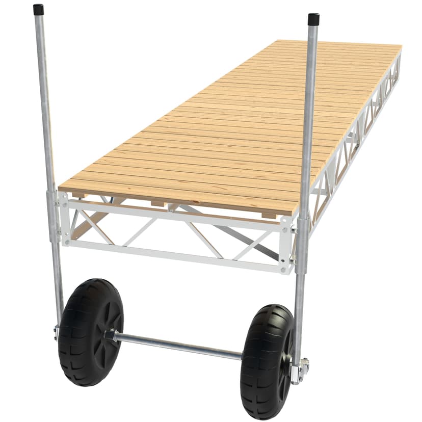 MultiNautic Aluminium Roll-In Dock Kit with Cedar Decking, 16-ft