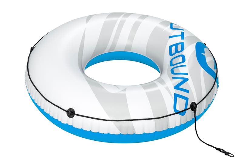 Outbound Inflatable Floating River/Lake Connectable 1-Person Tube/Ring, White/Blue, 47-in
