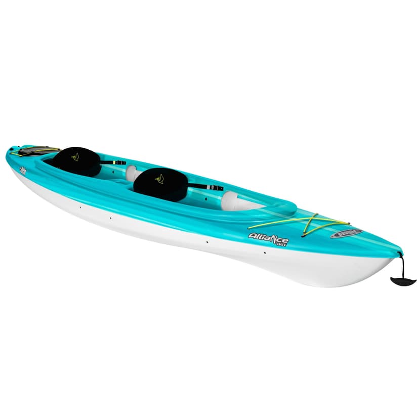 Pelican Tandem 2-Person Kayak, Cyan/White, 13.6-ft