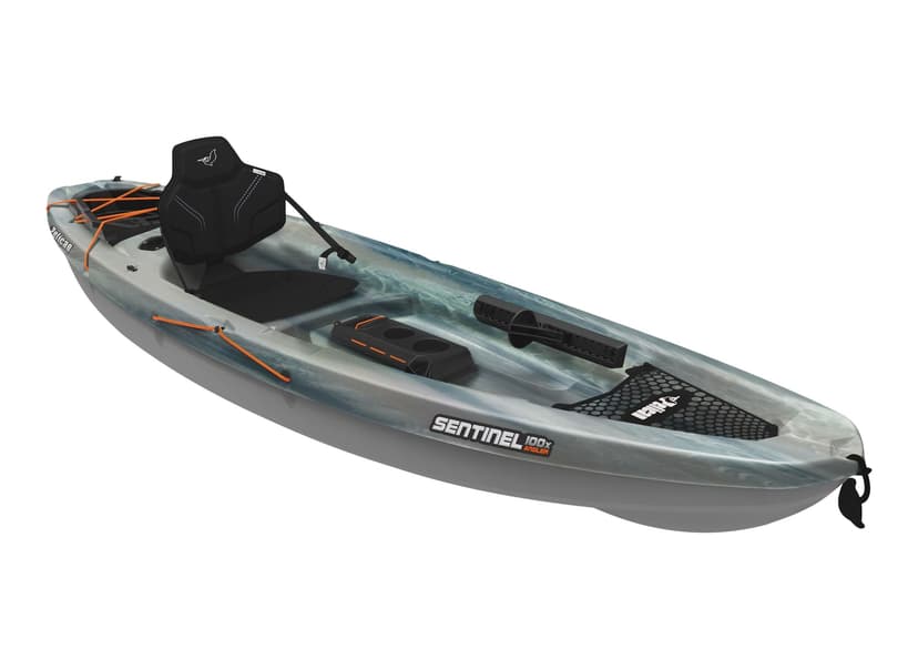 Pelican Sentinel 100X Angler Fishing Kayak, 1-Person, Forest Mist/Magnetic Grey