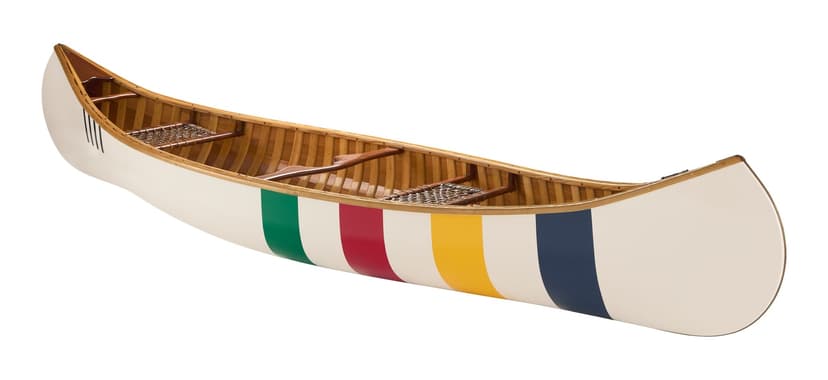 Hudson's Bay Stripes Wooden Canoe, 12-ft