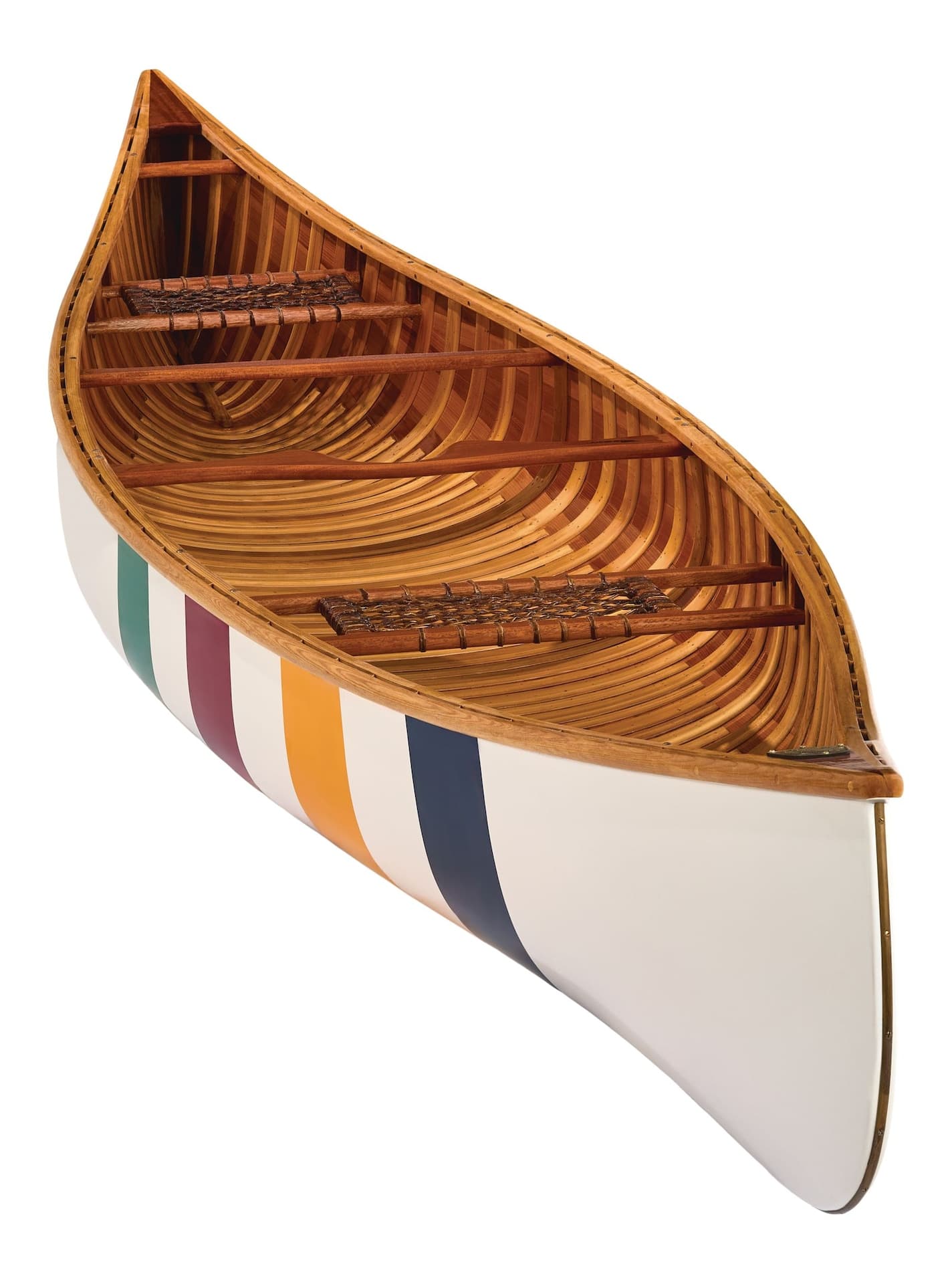 Hudson's Bay Stripes Wooden Canoe, 16-ft