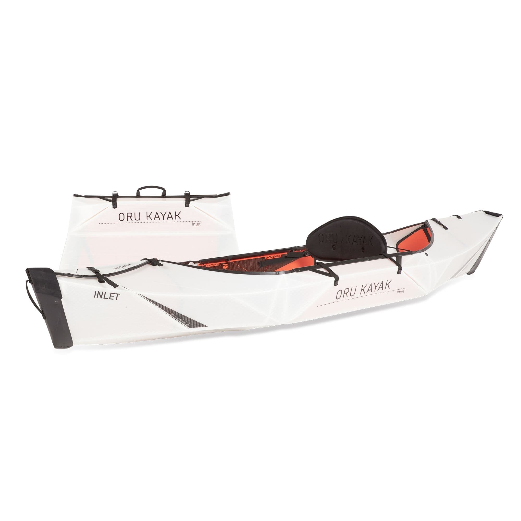 Oru Inlet Lightweight Foldable Sit-In Kayak for Adults & Youth, 1-Person, White
