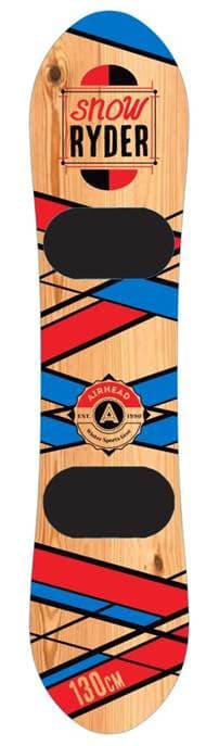 Airhead Snow Ryder Kids' Hardwood Snowboard With Adjustable Velcro Bindings For Beginners, 130cm