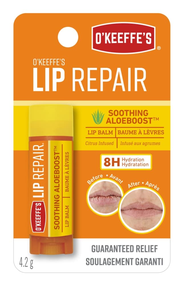 O'Keeffes Aloe Boost Lip Repair, Moisturizing Lip Balm For Dry, Cracked & Sore Lips