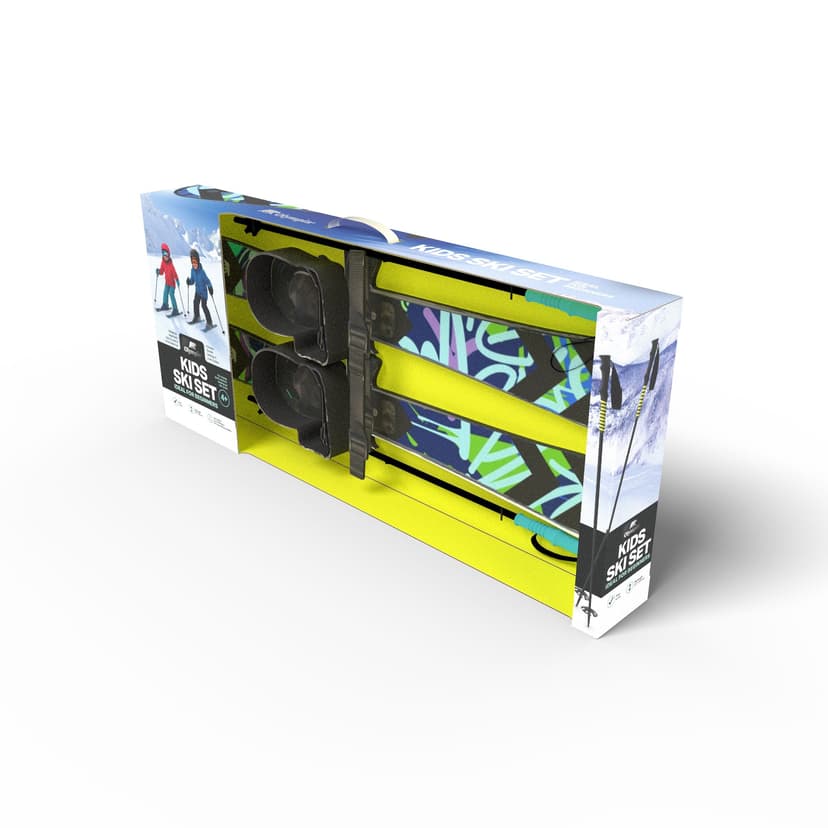 H2O Kids' Skis with Poles, Black, Age 4+