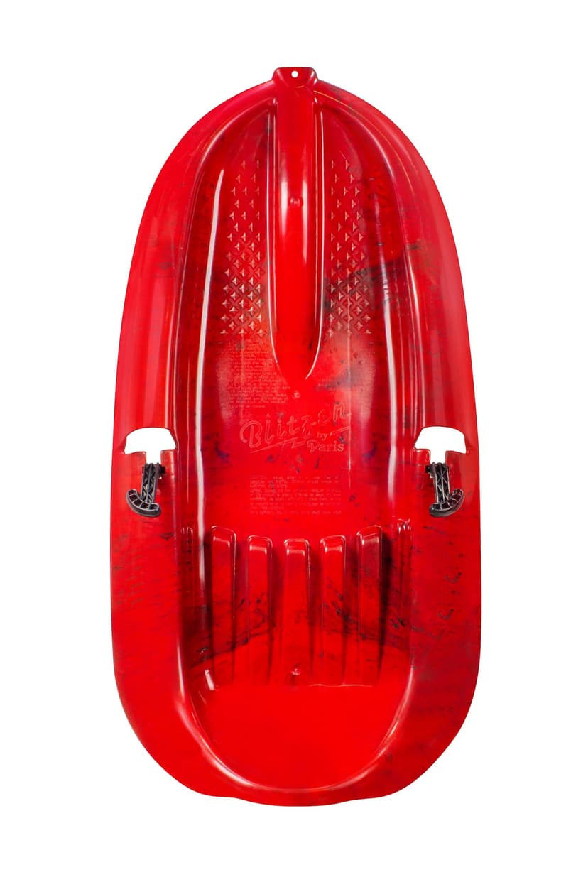 Mega Blitz Kids' 1-Person Plastic Winter Snow Sled/Toboggan w/ Brakes & Tow Rope