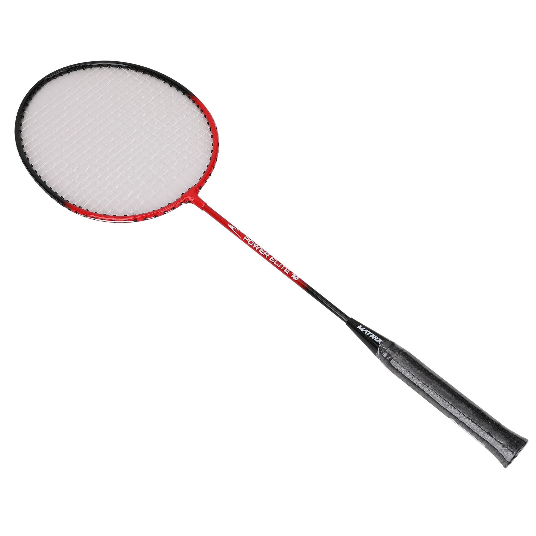 Matrix Power Elite 10 Lightweight Steel Badminton Racquet, Red/Black, 26-in