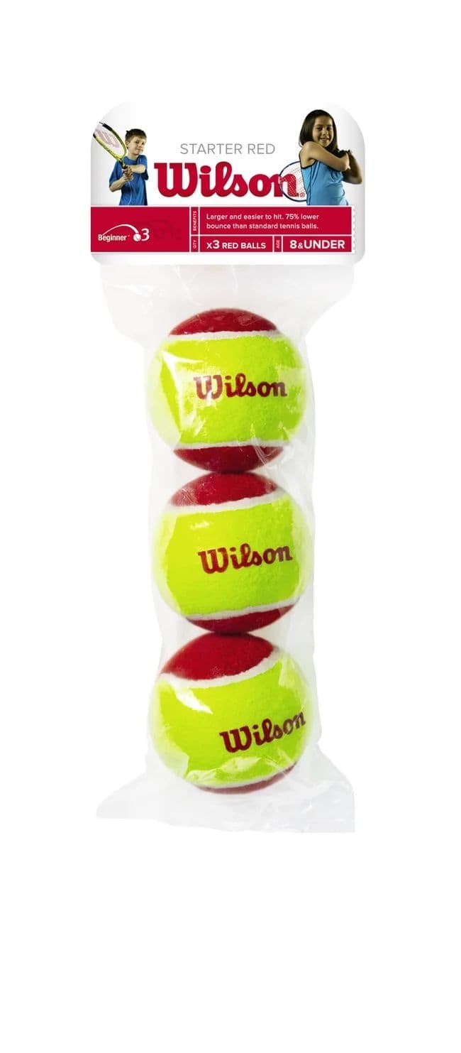 Wilson Starter Easy Ball Low Compression Tennis Balls For Beginners & Kids, Yellow/Red, 3-pk