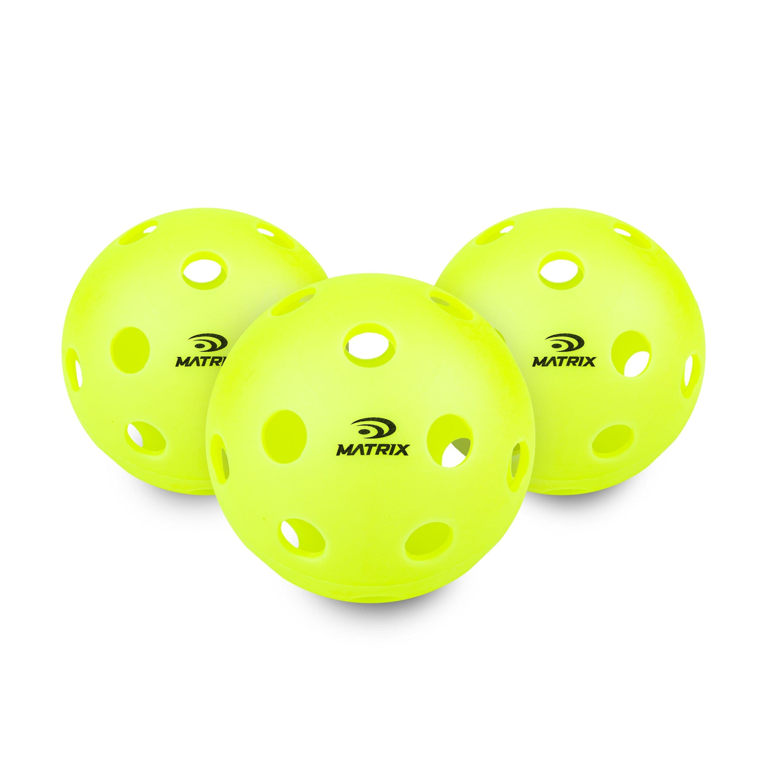 Matrix Official Size & Weight Indoor Pickleballs, Yellow, 3-pk