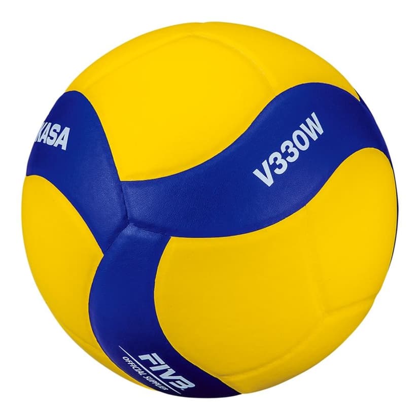 Mikasa V330W FIVB 18P Indoor Composite Volleyball, Blue/Yellow, Size 5