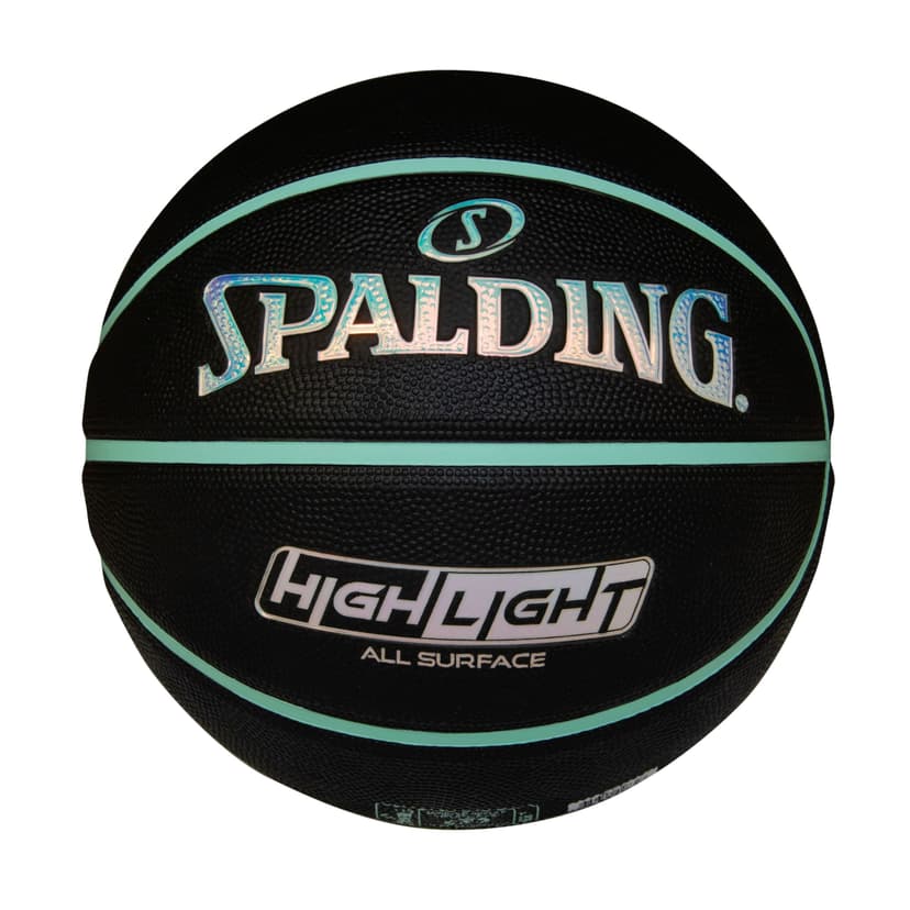 Spalding Highlight Foil Basketball, Black/Mint, Size 7