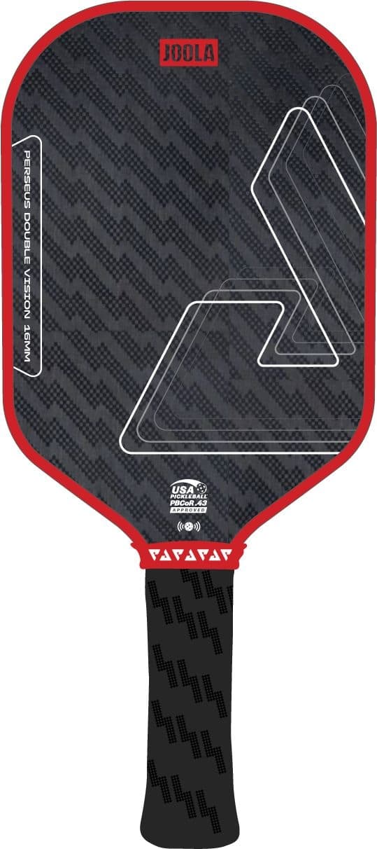 Joola Edge Double Vision Perseus 16mm Pickleball Paddle, Blaze Red/Black