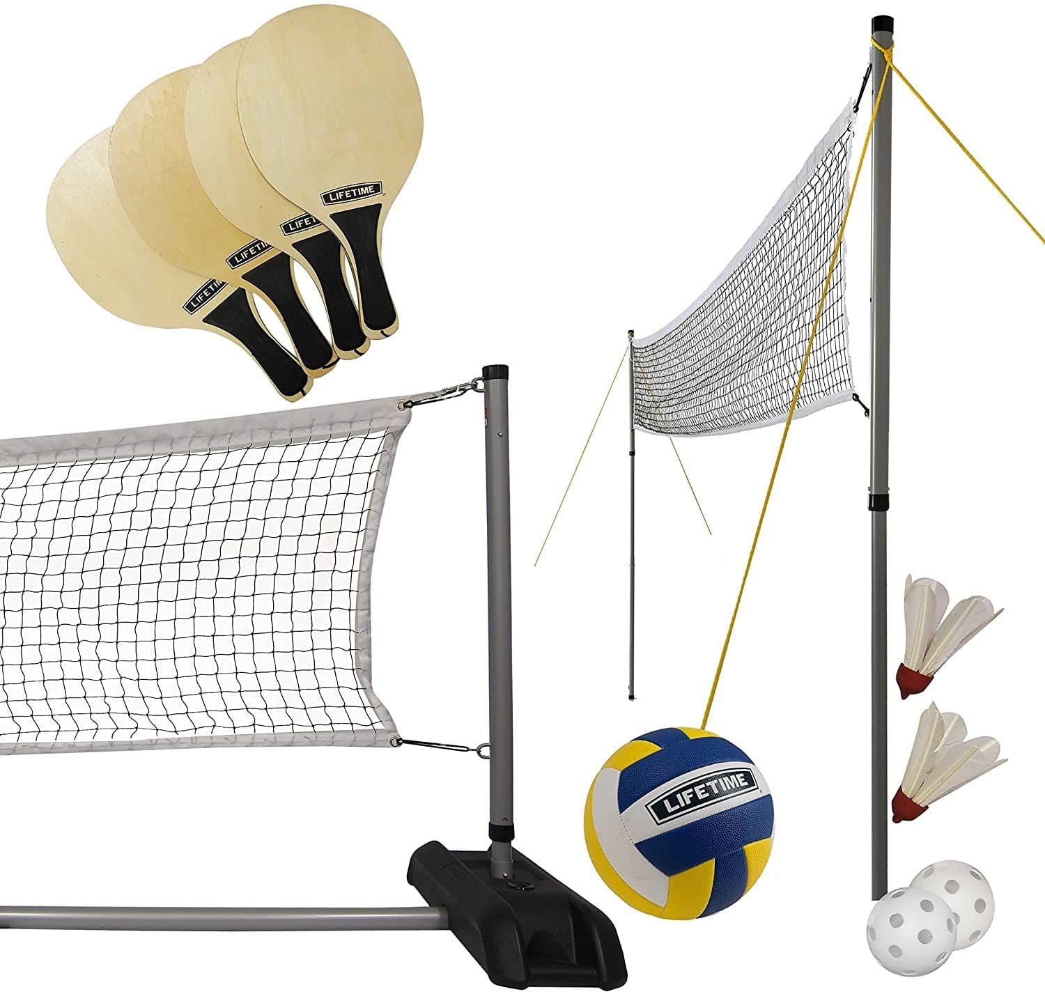Lifetime 3-Sport Adjustable Pickleball, Volleyball, Badminton Game Set