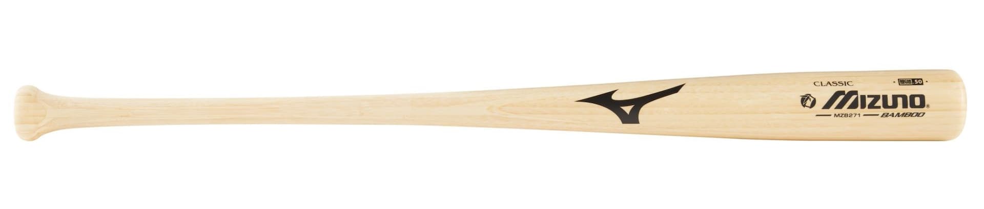 Mizuno 271 Bamboo Classic Wood Baseball Bat, Youth (7-13), Natural, -3 Drop, 33-in (83.8 cm)