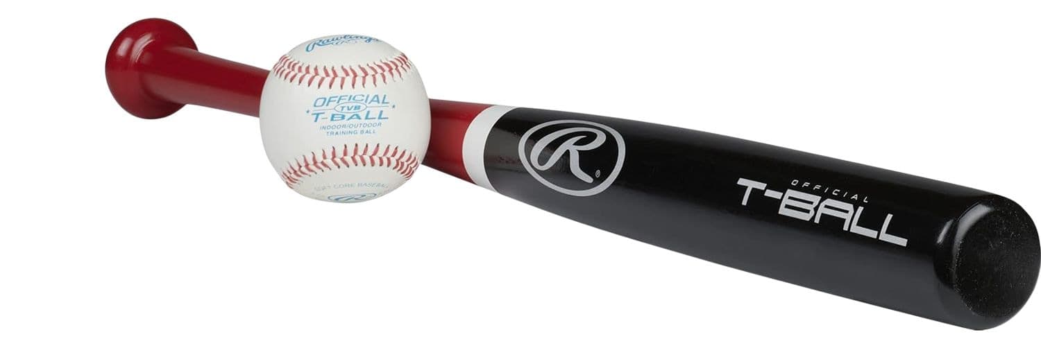 Rawlings Wood T-Ball Bat with Soft Training Ball