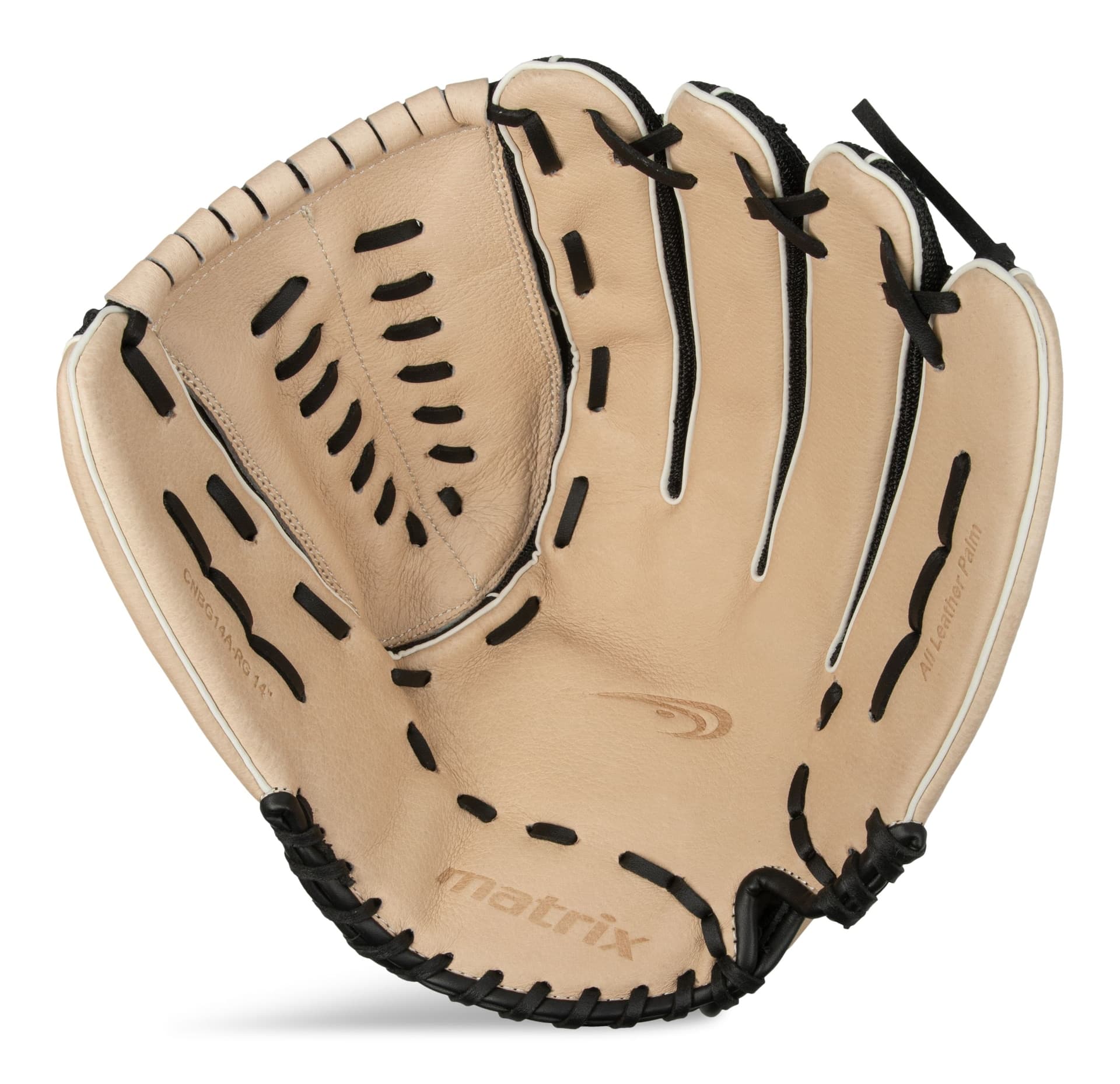 Matrix Softball Fielding Glove, Black/Camel, 14-inch, Right-Hand Throw