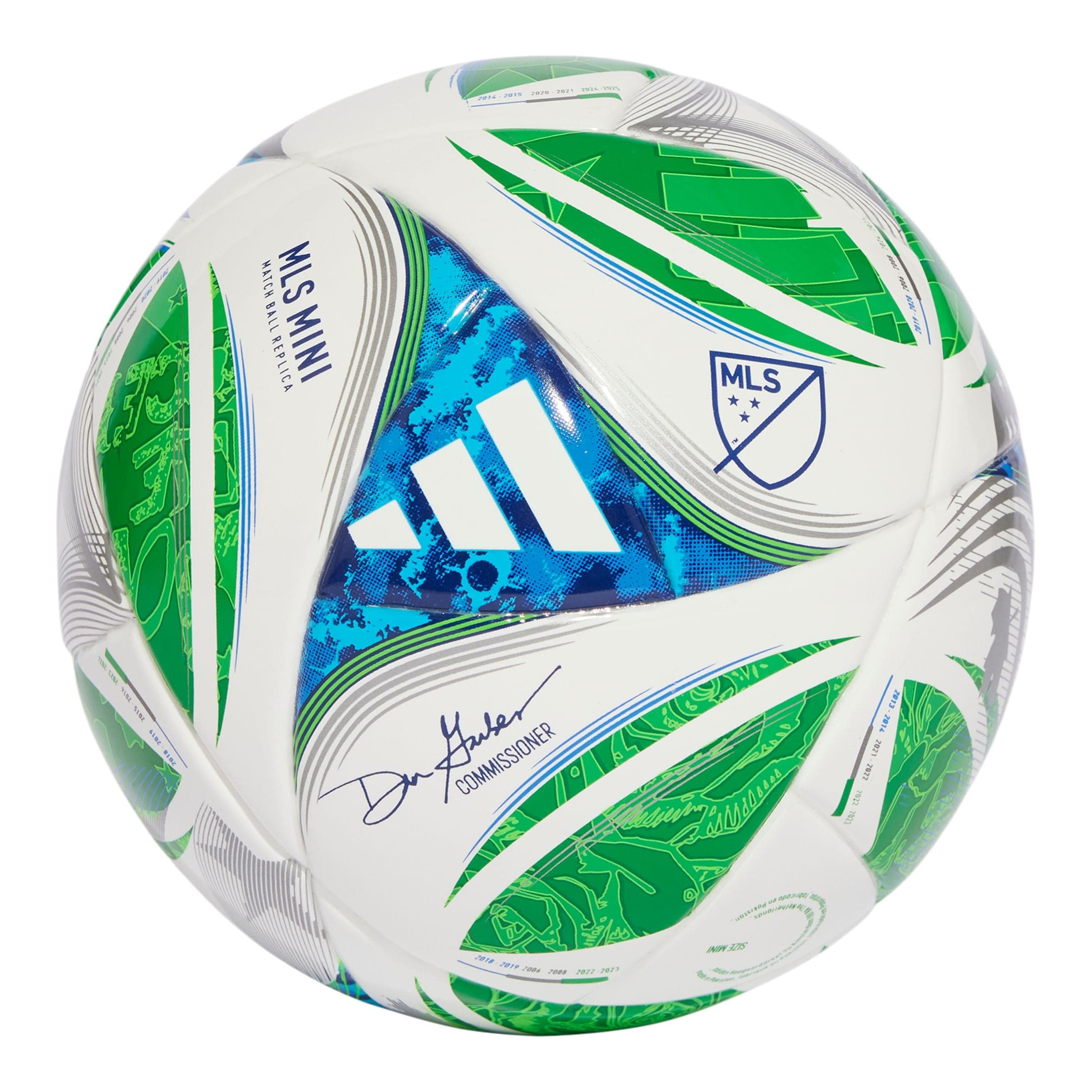 Adidas MLS Mini Soccer Ball, White/Black./Glory Blue