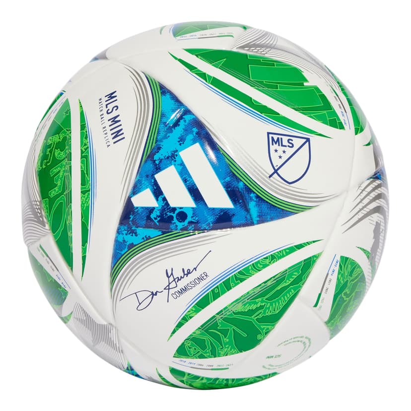 Adidas MLS Mini Soccer Ball, White/Black./Glory Blue