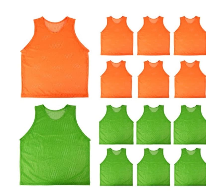 Matrix Mesh Sports Pinnies Set, Orange/Green, 12-pk