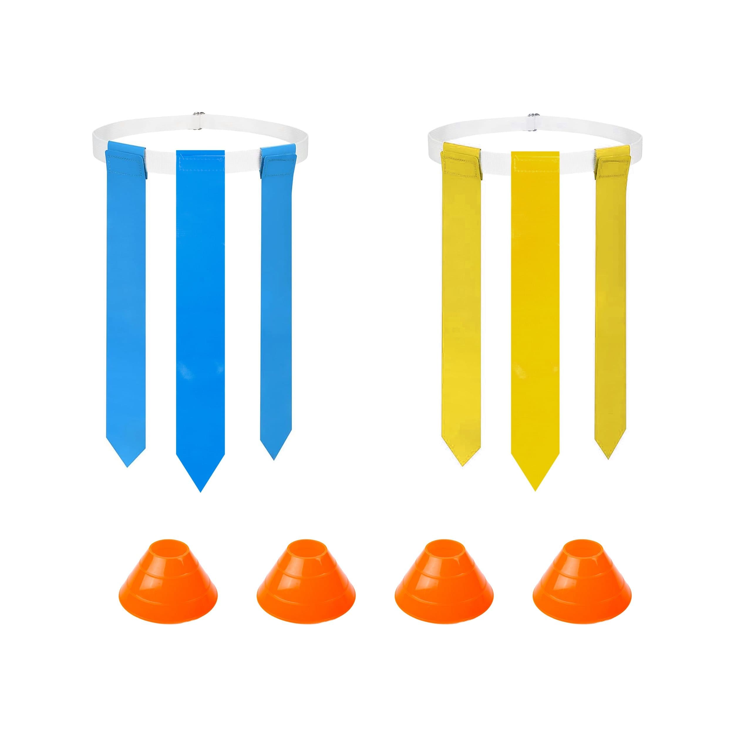 Matrix 10-Player Flag Football Set with Belts, Flags & Cones, Blue/Yellow