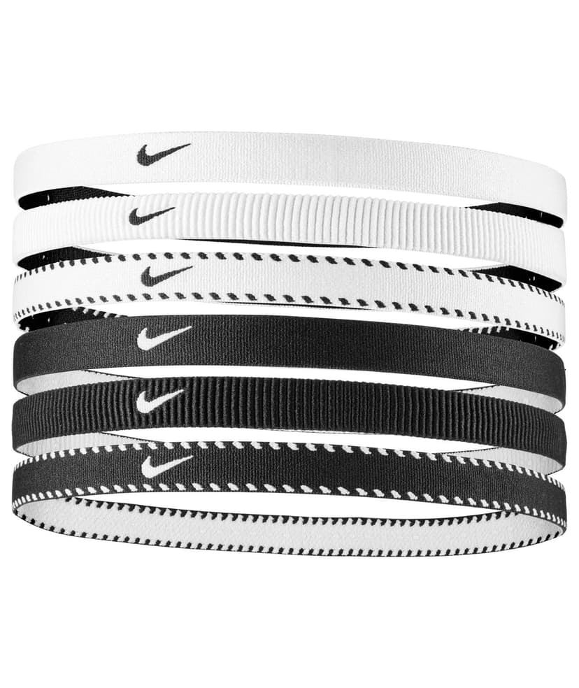 Nike Sport Stretch Headbands, Wearable Accessory for Sports/Fitness, White/Black, 6-pk