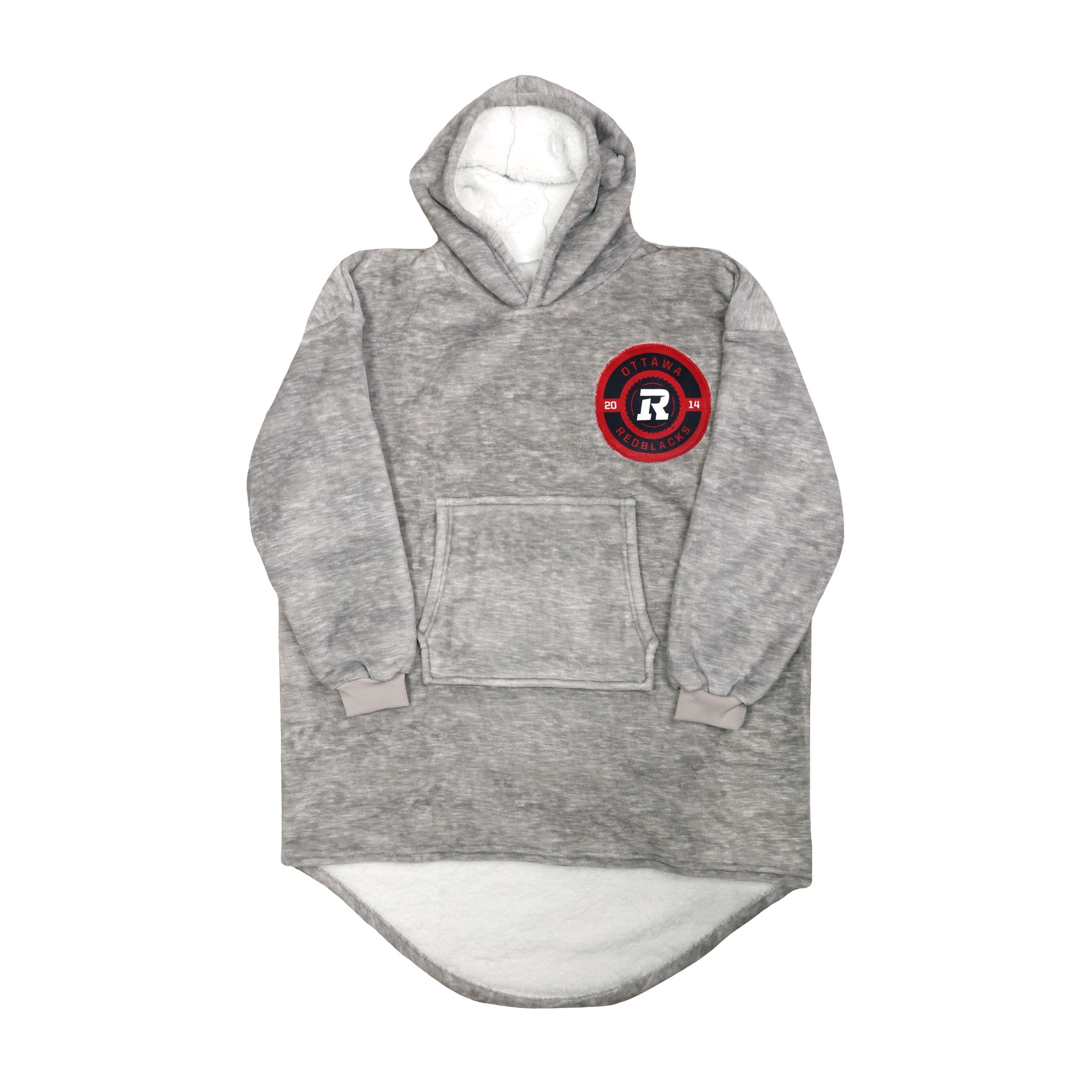 CFL Ottawa Redblacks Snuggle Me Game Time Wearable Hooded Blanket, Grey, Adult, One Size