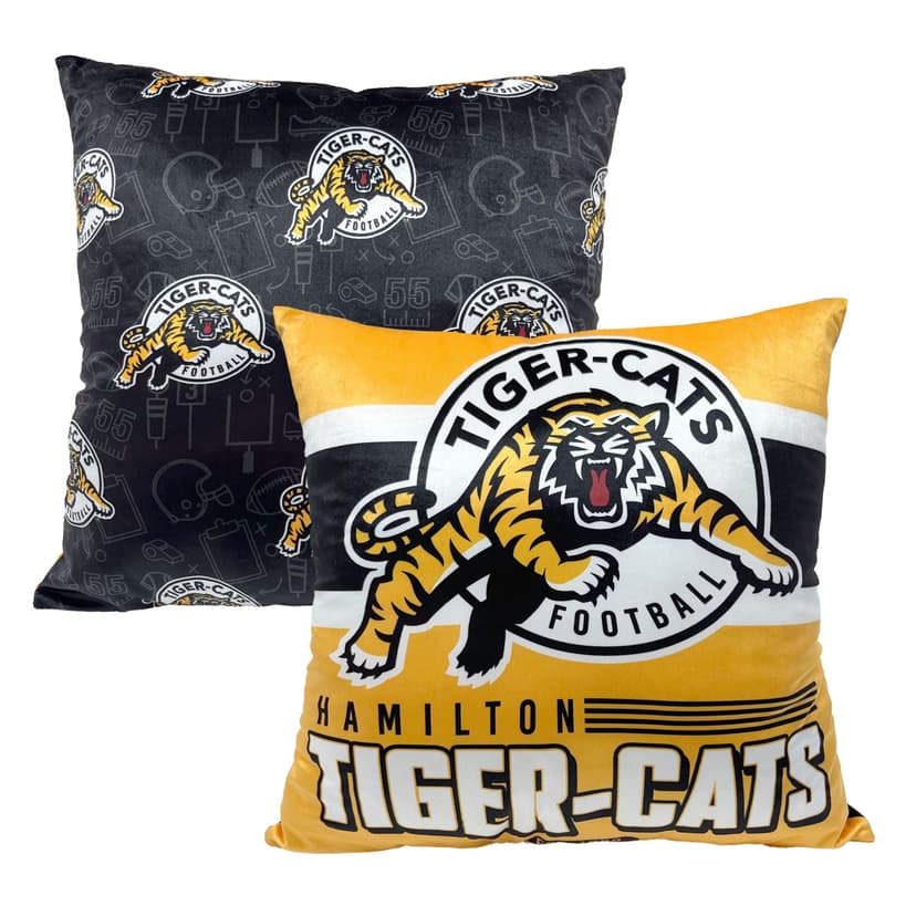 CFL Hamilton TigerCats Reversible Décor Cushion, Yellow, 18-in x 18-in