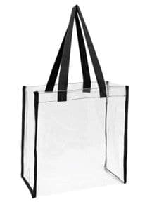 Clear Transparent Tote Bag with Handle, Stadium Approved, 10-in