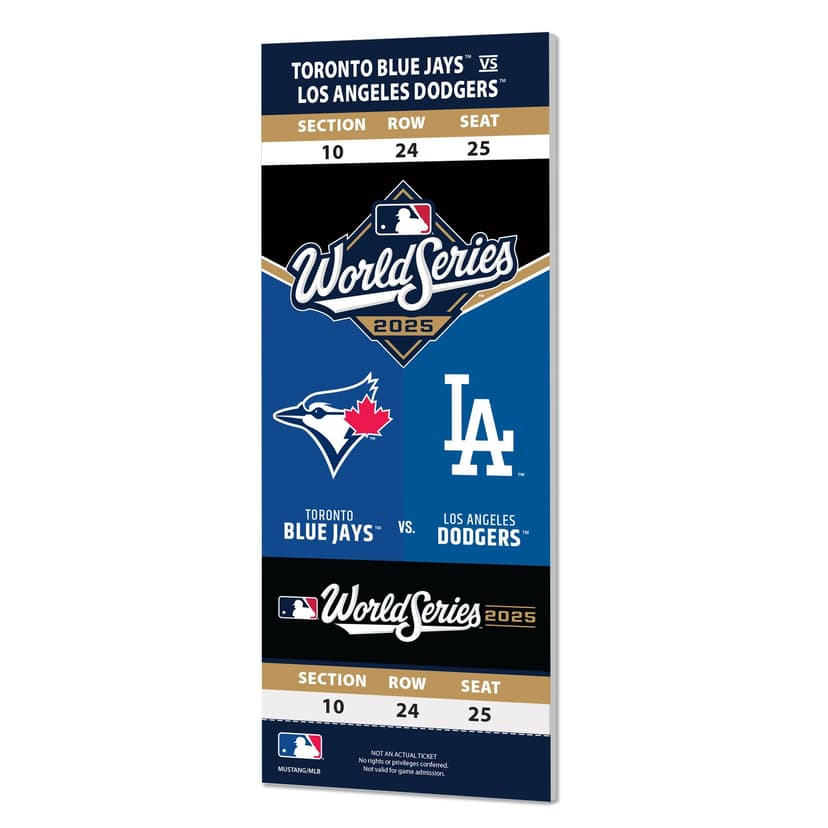 MLB 2025 World Series 8x23-in Blue Jays Replica Ticket Stub Wall Hanger
