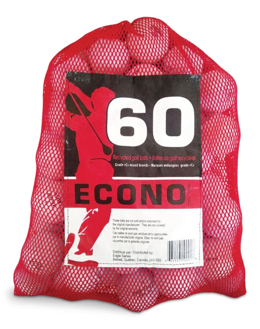 Econo Mixed Recycled Golf Balls, Grade C, 60-pk