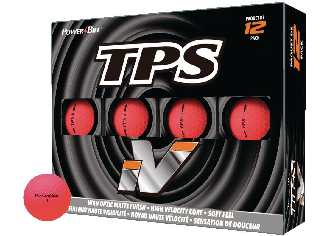 PowerBilt TPS iV High Vis Golf Balls, 12-pk, Matte Red