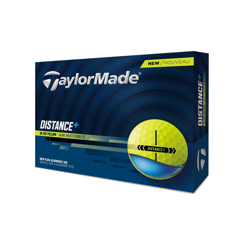 TaylorMade Distance+ Golf Balls, Yellow, 12-pk