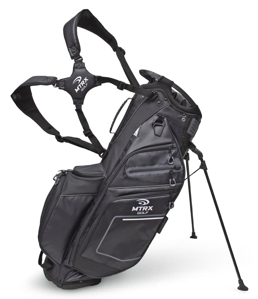 MTRX 14-Way Top Golf Stand/Cart Bag, Easy to Transport, Black