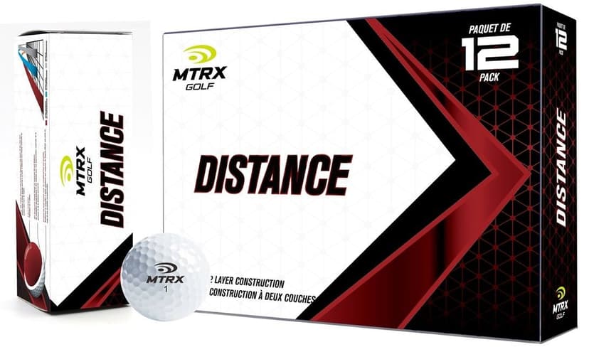 MTRX High Performance Distance Golf Balls, White, 12-pk