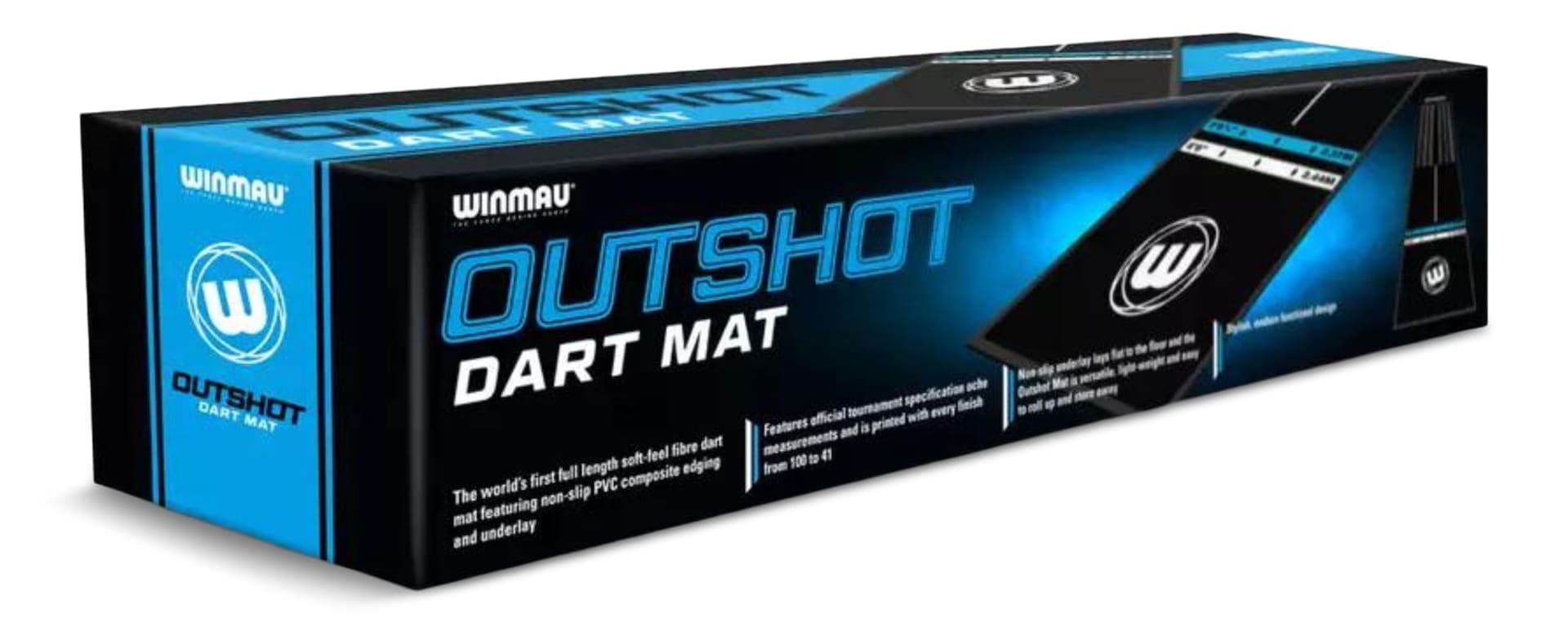 Winmau Outshot PVC Anti-Slip Dart Mat Floor Protector w/ Tournament Oche Measurement Lines