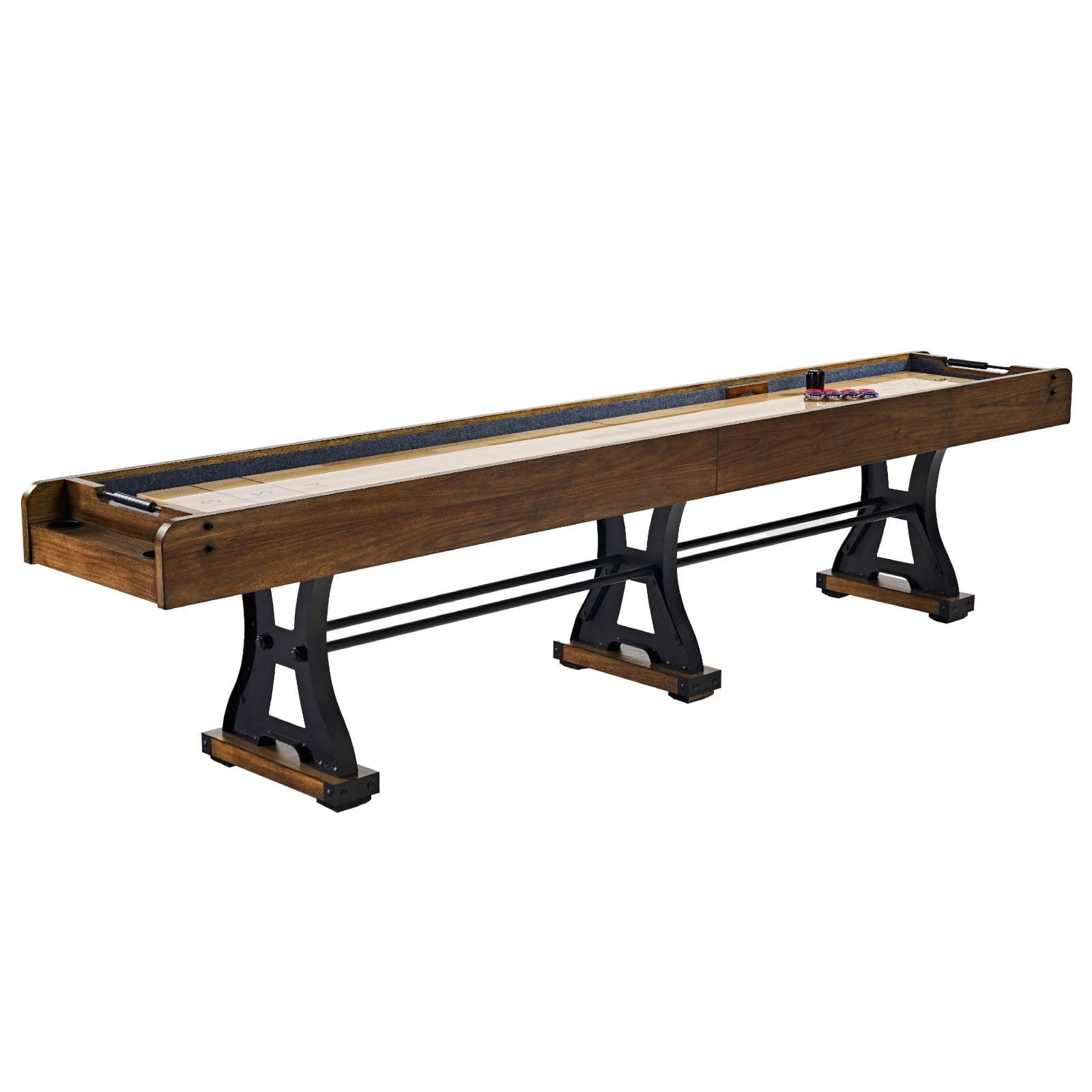 MD Sports Coventry Collection Shuffleboard Table with 8-Puck Game Set, 144-in