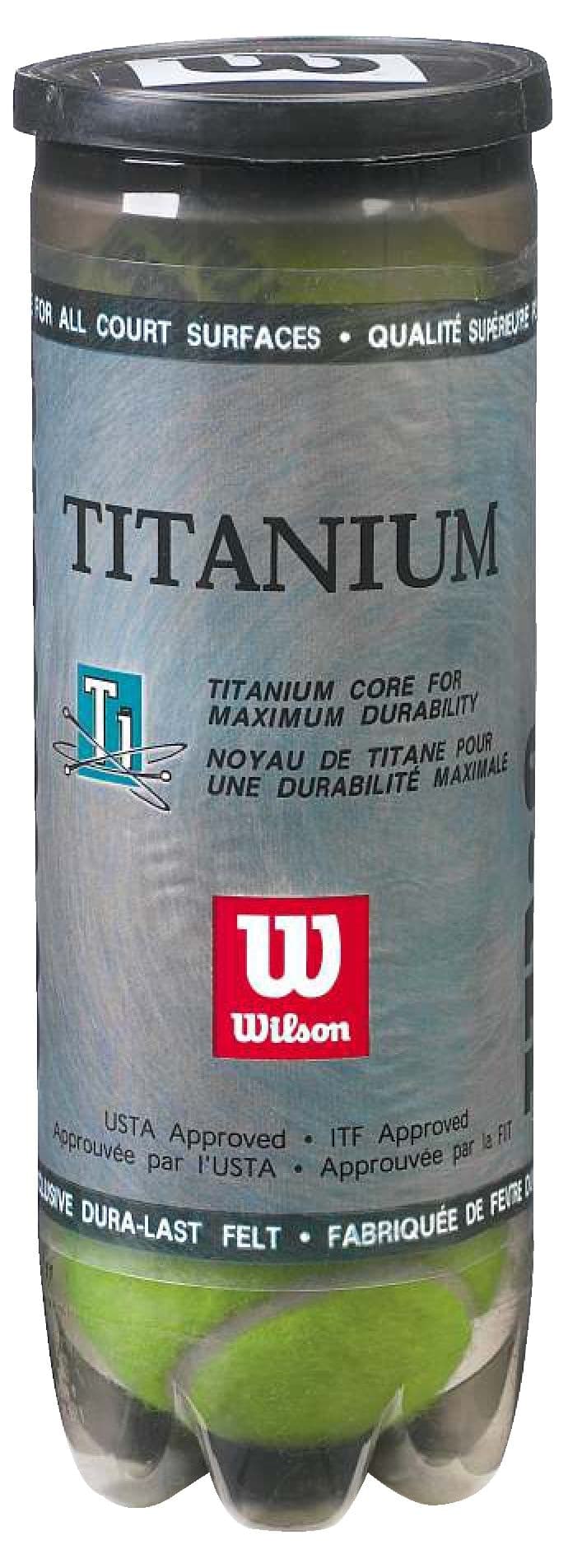 Wilson Titanium Premium All Court Tennis Balls, Yellow, 3-pk