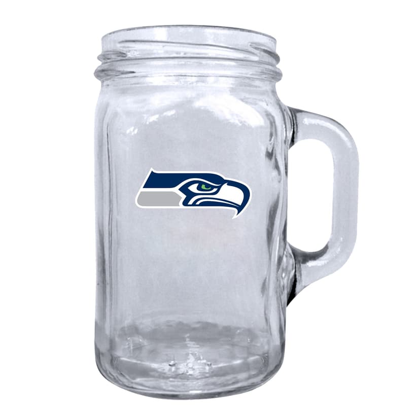 Seattle Seahawks Mason Jar Mug Pint Glass For NFL Football Fans/Collectors, 16.5-oz