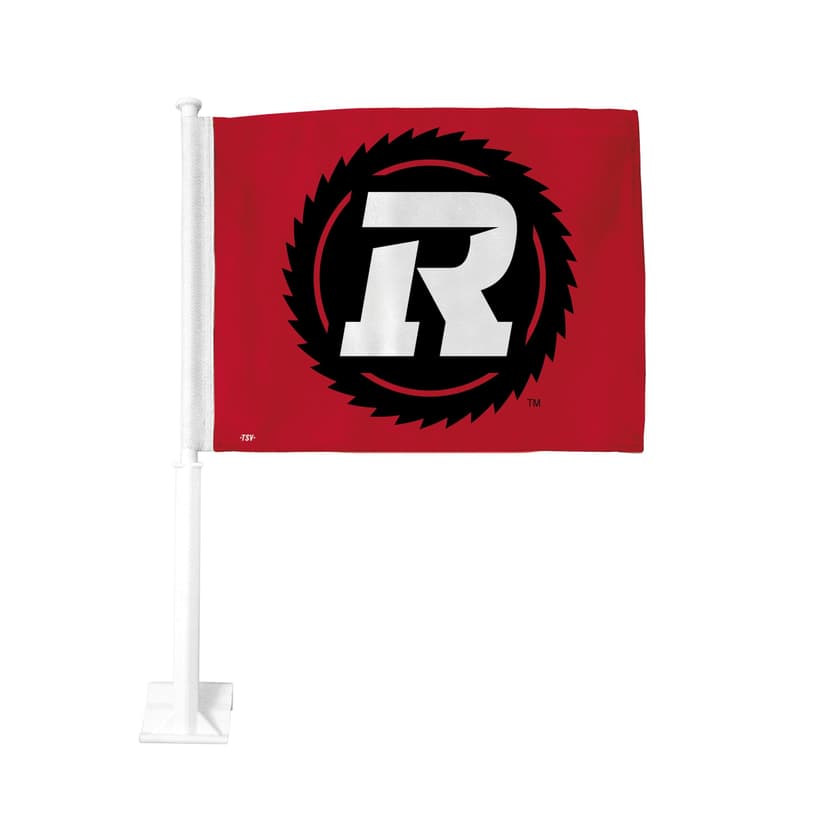 Ottawa Redblacks Car Flag w/ 19-in Mounting Pole For CFL Football Fans/Collectors, Red