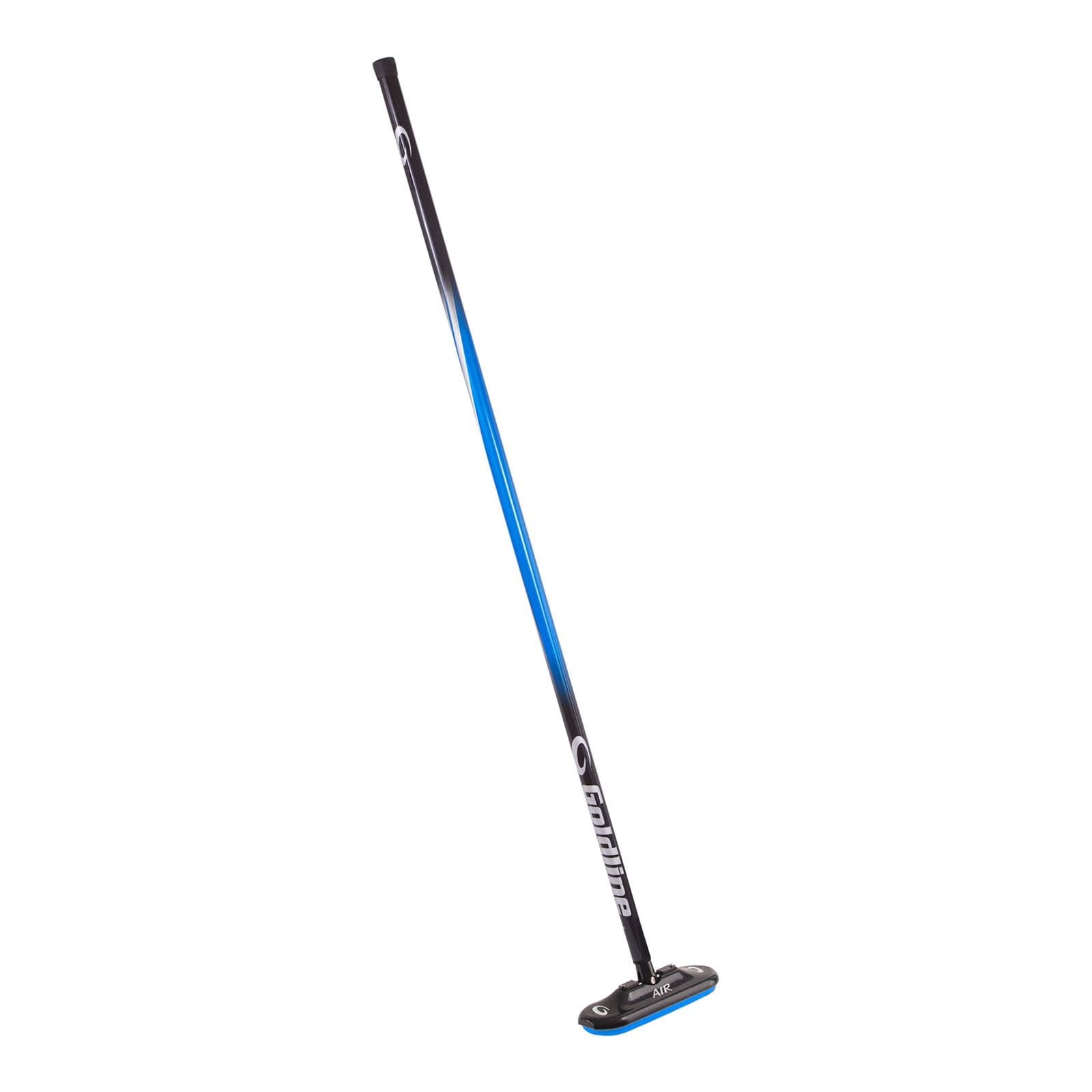 Goldline FG 360 Air Fibreglass Shaft Curling Broom with Rotating Oval Head & Airway Pad, 1-1/8-in, Blue